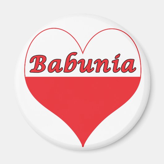 Babunia Poland Heart Magneet (Voorkant)