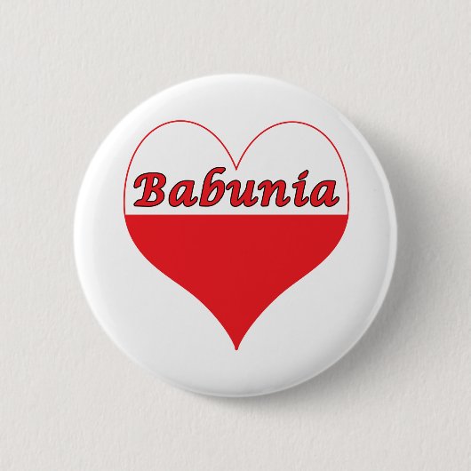Babunia Poland Heart Ronde Button 5,7 Cm (Voorkant)