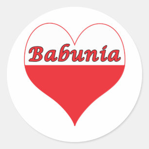 Babunia Poland Heart Ronde Sticker