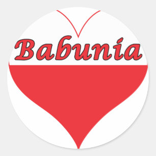 Babunia Poland Heart Ronde Sticker