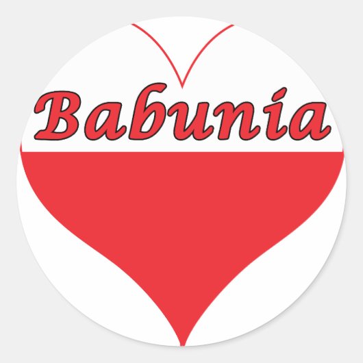 Babunia Poland Heart Ronde Sticker (Voorkant)