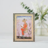 Babur Reading, Mughal Briefkaart (Staand voorkant)