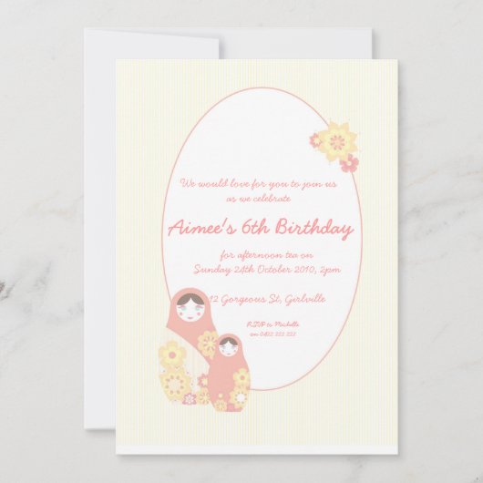 Babushka Baby shower Uitnodiging (Voorkant)