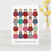 Babushka - de Dag van Vrouwen Kaart (Gele Bloem)