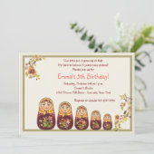Babushka Dolls Uitnodiging (Staand voorkant)