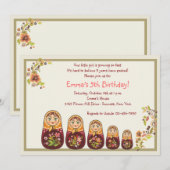 Babushka Dolls Uitnodiging (Voorkant / Achterkant)