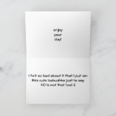 BABUSHKA PUPPY "40ste" VERJAARDAG WENS Kaart (Binnen)