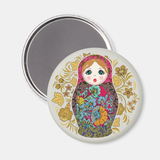 Babushka Russische Nesting Dolls Matrioshka Magnet (Voorkant / Achterkant)
