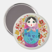 Babushka Russische nestpoppen, grote magneet (Voorkant / Achterkant)