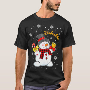 Babushka Snowman Candy Cane Kerstmis Rood Wo T-shirt