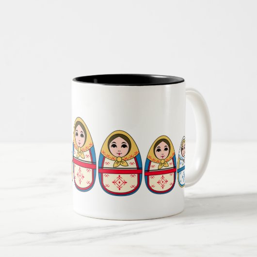 Babushka Ukraine Nesting Dolls Coffee Mok (Voorkant rechts)