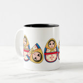Babushka Ukraine Nesting Dolls Coffee Mok (Voorkant links)