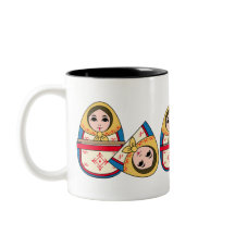 Babushka Ukraine Nesting Dolls Coffee Mok