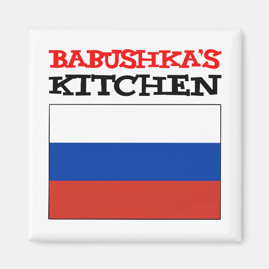 Babushka's Russische keukenvlag Magneet (Voorkant)
