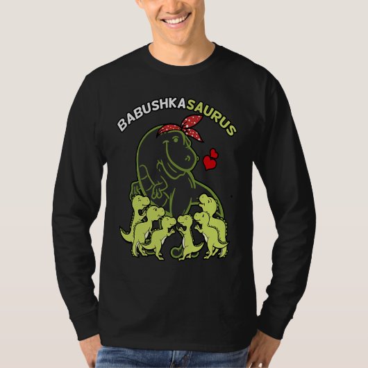 Babushkasaurus Babushka 6 Kids Dinosaur Mother's D T-shirt (Voorkant)