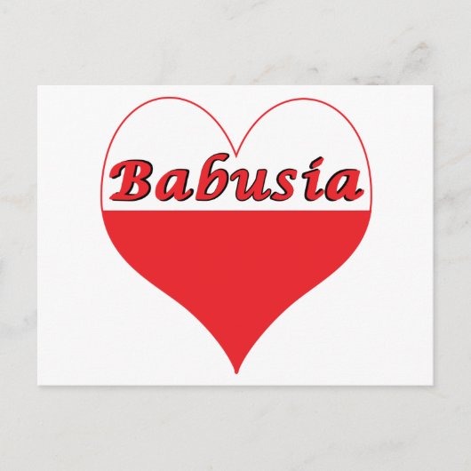 Babusia Poland Heart Briefkaart (Voorkant)