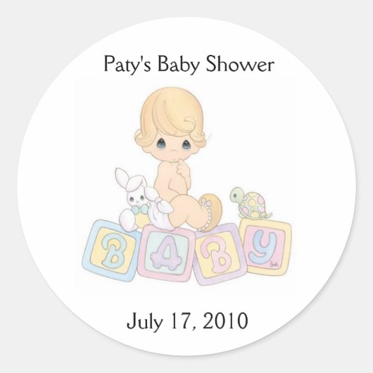 baby3da7, Baby shower van Paty, 17 juli 2010 Ronde Sticker (Voorkant)