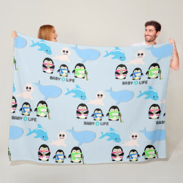 Baby4life I Adult Baby Blanket | Cute Penguin ABDL Fleece Deken