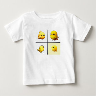 Baby 12 maanden T-shirt ontwerp kleine gele vogels