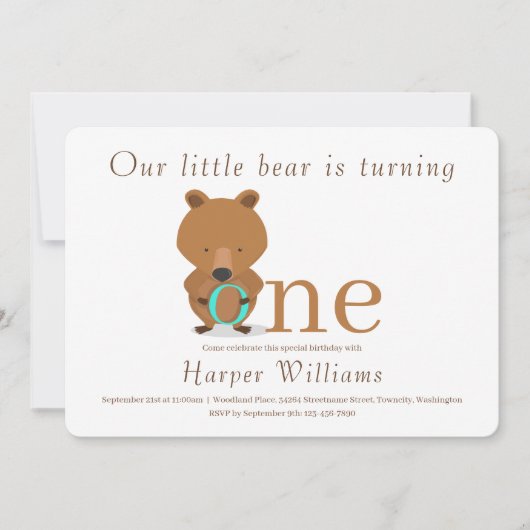 Baby 1 Beer eerste verjaardag Kaart (Voorkant)