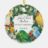 Baby 1 eerste kerstdag tropische regenwouden keramisch ornament (Voorkant)