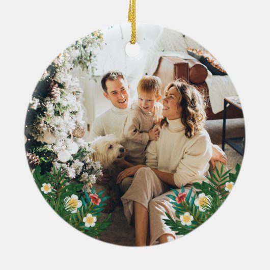 Baby 1 eerste kerstdag tropische regenwouden keramisch ornament (Achterkant)