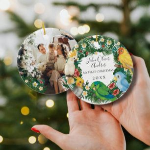 Baby 1 eerste kerstdag tropische regenwouden keramisch ornament