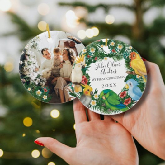 Baby 1 eerste kerstdag tropische regenwouden keramisch ornament