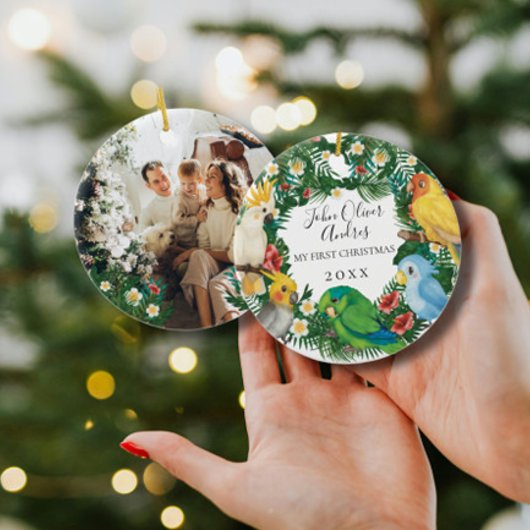 Baby 1 eerste kerstdag tropische regenwouden keramisch ornament