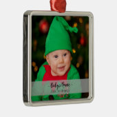 Baby 1 kerstjaar Premium voor fotoscript Metalen Ornament (Rechts)