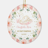 Baby 1 Kerstmis prinses Blush Floral Keramisch Ornament (Links)
