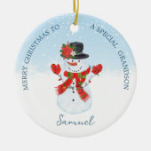 Baby 1 Kerstmis Snowman Ornament (Voorkant)