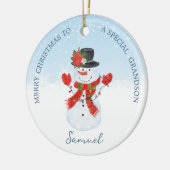 Baby 1 Kerstmis Snowman Ornament (Links)
