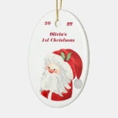 Baby 1-kerstportret Foto Cute Santa Keramisch Ornament (Links)