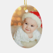 Baby 1-kerstportret Foto Cute Santa Keramisch Ornament (Achterkant)