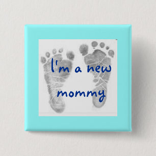 baby,1 meter, ik ben een nieuwe mama - Gepersonali Vierkante Button 5,1 Cm
