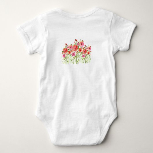BABY 1 PC BODYSUIT POPPIES QUOTE NAAM CUST0MIZE (Achterkant)
