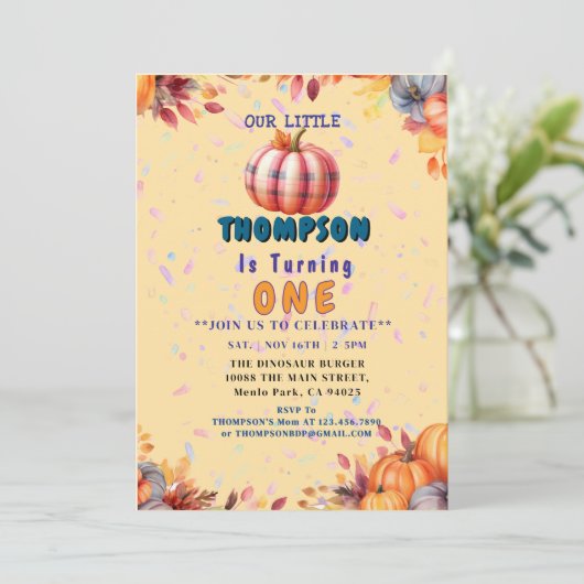 " Baby 1 st Birthday Party " Kaart (Staand voorkant)