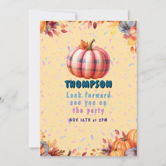 " Baby 1 st Birthday Party " Kaart (Achterkant)