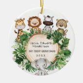 Baby 1e eerste kerstdag Safari Oerwouden Keramisch Ornament (Voorkant)
