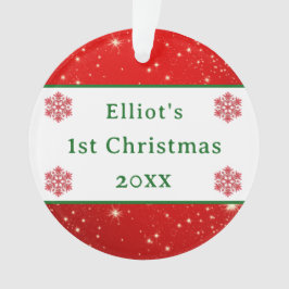 Baby 1e Eerste Kerstkerst Elegant Red Snowflake Ornament