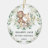 Baby 1e Eerste Kerstkerstbos Greenery Wreath Keramisch Ornament (Links)