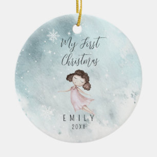 Baby 1e Eerste Kerstmis Baby Meisje Keramisch Ornament