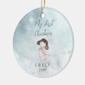 Baby 1e Eerste Kerstmis Baby Meisje Keramisch Ornament (Links)