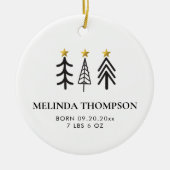 Baby 1e Eerste Kerstmis Pasgeboren Foto Geboortest Keramisch Ornament (Voorkant)