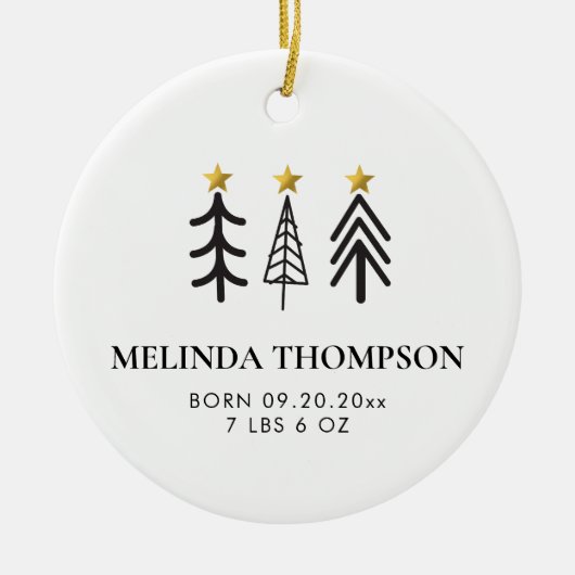 Baby 1e Eerste Kerstmis Pasgeboren Foto Geboortest Keramisch Ornament (Voorkant)