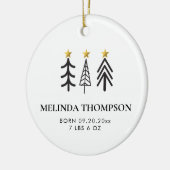 Baby 1e Eerste Kerstmis Pasgeboren Foto Geboortest Keramisch Ornament (Links)