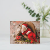 Baby 1e Kerst Elegant Gold Script Feestdagenkaart (Staand voorkant)