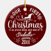 Baby 1e Kerst Home Decor Keramisch Ornament (Achterkant)