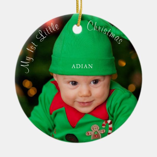 Baby 1e kerst keramisch ornament (Voorkant)